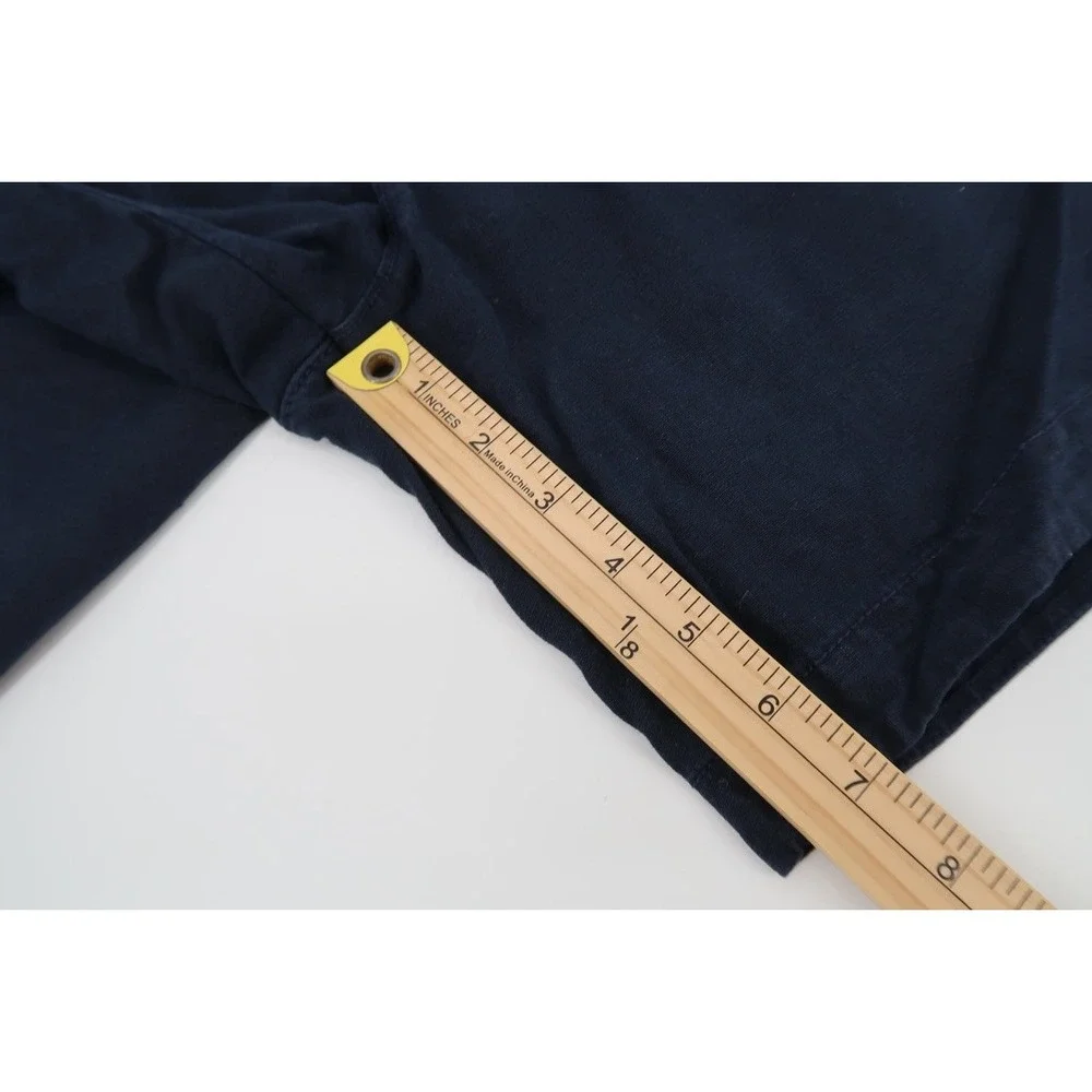 Abercrombie & Fitch Chino Shorts Mens 36 Navy Blue Linen Blend Flat Front 7